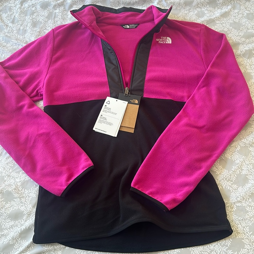 The North Face Teen Unisex Half Zip Fuschia Pink